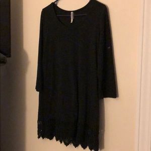 Ladies black tunic with lace